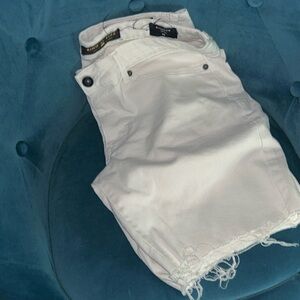 Ring of Fire White Jean Shorts for Men